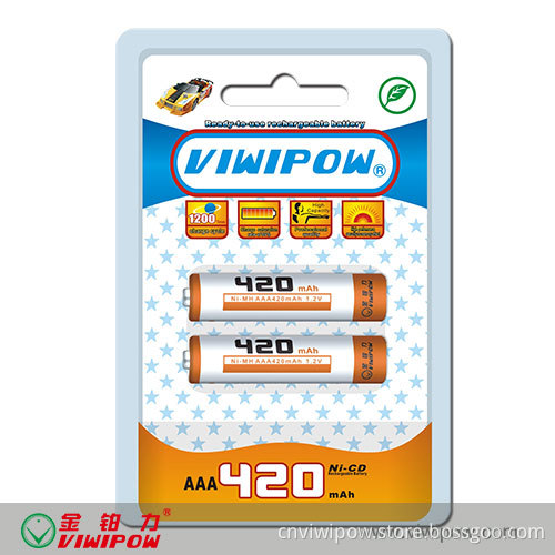 Rechargeable Battery, Ni-CD Battery, AAA 1.2V 420mAh for Toys (VIP-AAA-420)